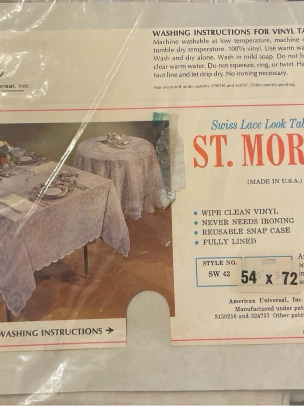 Swiss Lace Look Vinyl Tablecloth – White made in USA